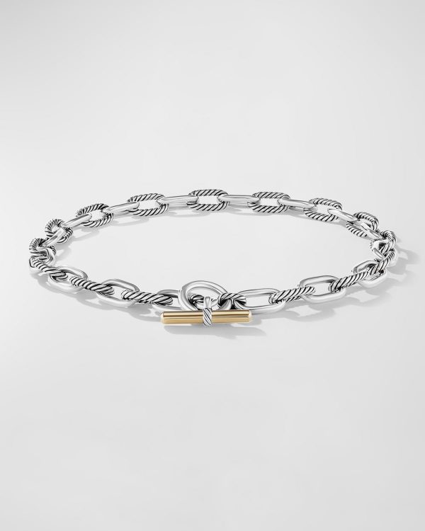 DY Madison Toggle Chain Necklace with 18K Gold in Silver, 11mm, 18-20"L- sku210840875