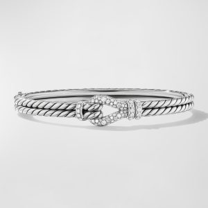 Thoroughbred Loop Bracelet with Diamonds in Silver, 5.5mm- sku210830614