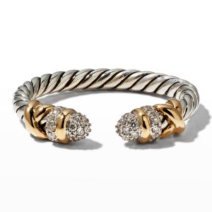 Petite Helena Open Ring with Diamonds in Silver and Gold- sku210852551