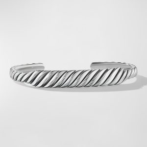 Sculpted Cable Contour Bracelet in Silver, 9mm- sku211261783