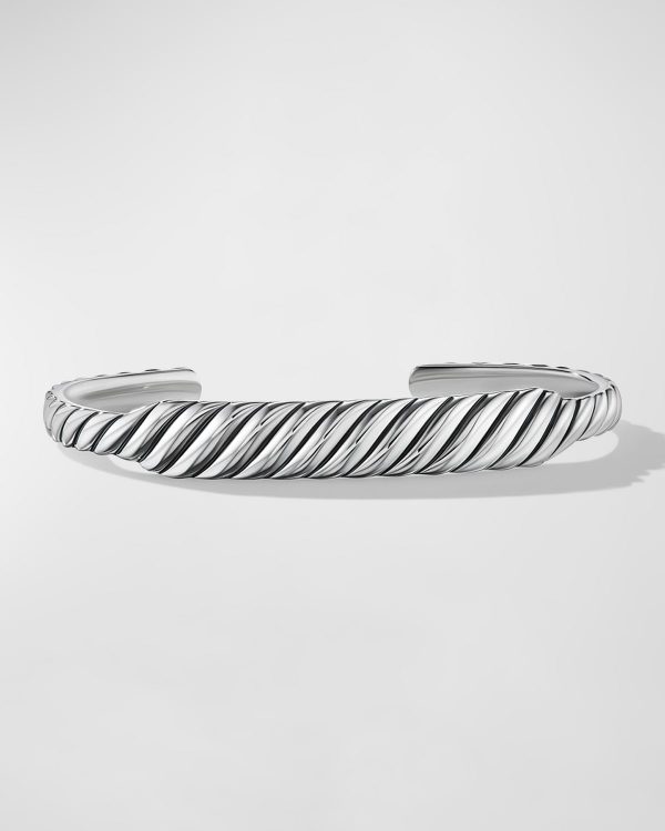 Sculpted Cable Contour Bracelet in Silver, 9mm- sku211261783