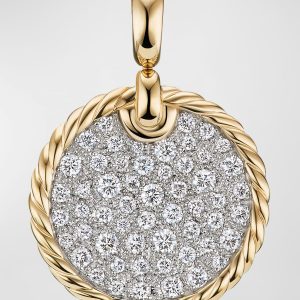 DY Elements Disc Pendant with Diamonds in 18K Gold, 21.2mm- sku214152591
