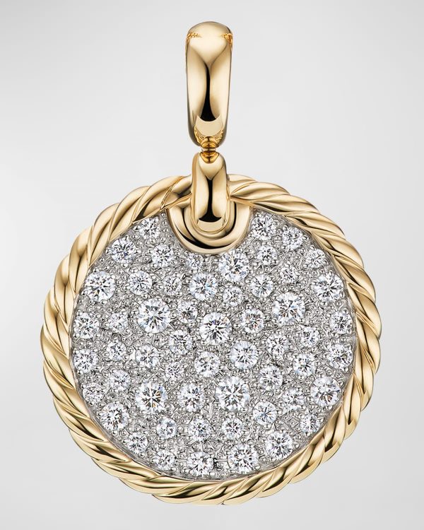 DY Elements Disc Pendant with Diamonds in 18K Gold, 21.2mm- sku214152591
