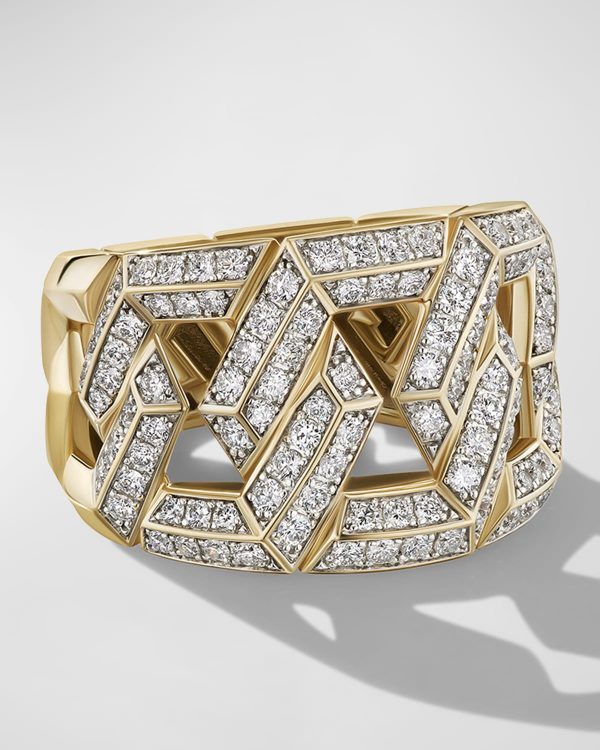 Carlyle Ring with Diamonds in 18K Gold, 16mm, Size 7- sku213850059