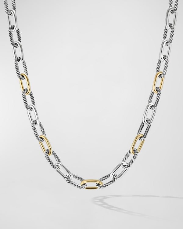 DY Madison Chain Necklace in Silver with 18K Gold, 11mm, 18"L- sku215142067