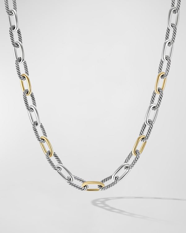 DY Madison Chain Necklace in Silver with 18K Gold, 11mm, 20"L- sku215140133