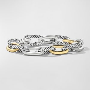 DY Madison Chain Bracelet in Silver with 18K Gold, 11mm- sku215150070