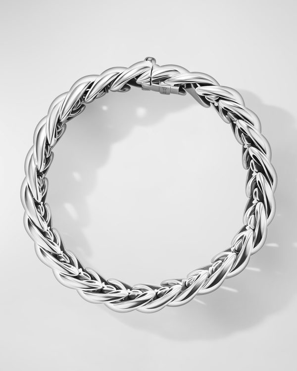 Sculpted Cable Bracelet in Silver, 14mm- sku215290260