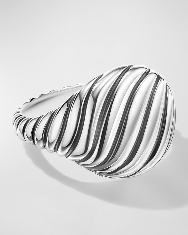 Sculpted Cable Pinky Ring in Silver, 13mm- sku215290384