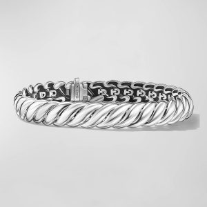 Sculpted Cable Bracelet in Silver, 8.5mm- sku215291564