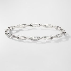 4mm Stax Chain Link Bracelet with Diamonds in 18K Gold- sku215670360
