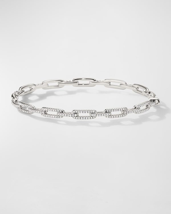 4mm Stax Chain Link Bracelet with Diamonds in 18K Gold- sku215670360