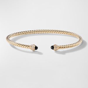 Cablespira Bracelet with Gemstone and Diamonds in 18K Gold, 3mm- sku215940051