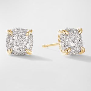 Chatelaine Earrings with Diamonds in 18K Gold, 7mm- sku215671765
