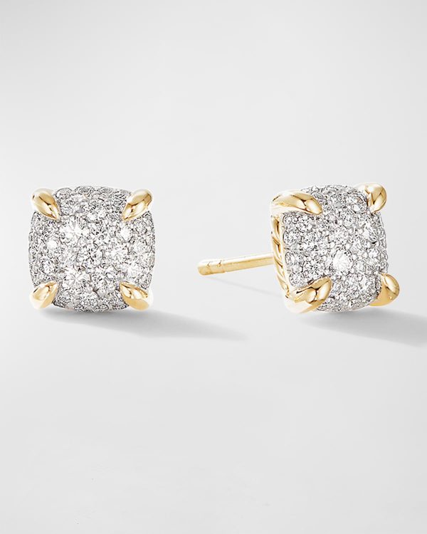Chatelaine Earrings with Diamonds in 18K Gold, 7mm- sku215671765