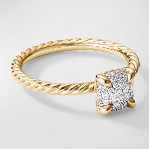 Petite Chatelaine Ring with Diamonds in 18K Gold, 7mm- sku215671631