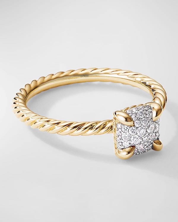 Petite Chatelaine Ring with Diamonds in 18K Gold, 7mm- sku215671631