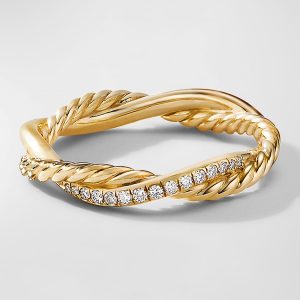 Petite Infinity Band with Diamonds in 18K Gold, 4mm- sku215930057