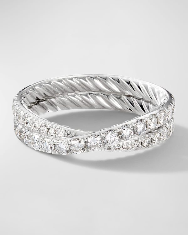 DY Crossover Band Ring with Diamonds in Platinum, 5.2mm- sku215671695
