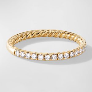 DY Eden Partway Band Ring with Diamonds in 18K Gold, 1.85mm- sku215671538