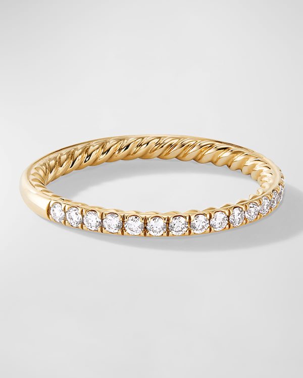 DY Eden Partway Band Ring with Diamonds in 18K Gold, 1.85mm- sku215671572