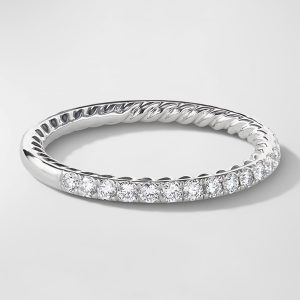 DY Eden Partway Band Ring with Diamonds in Platinum, 1.85mm- sku215660390