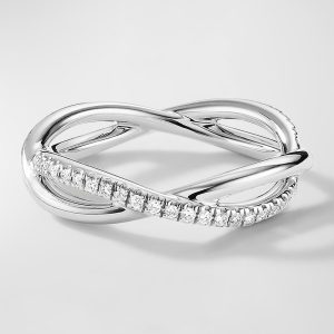 DY Lanai Band Ring with Diamonds in Platinum, 4.18mm- sku215670463