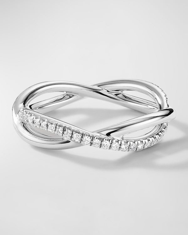 DY Lanai Band Ring with Diamonds in Platinum, 4.18mm- sku215670463