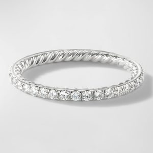 DY Eden Band Ring with Gemstones in Platinum, 1.85mm- sku215660415