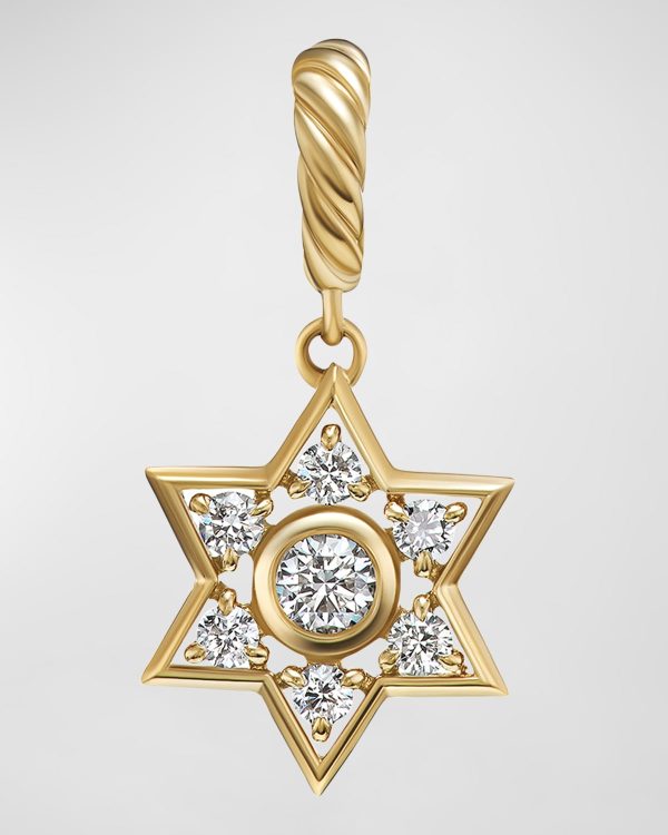 Star of David Pendant with Diamonds in 18K Gold, 17.2mm- sku217411086