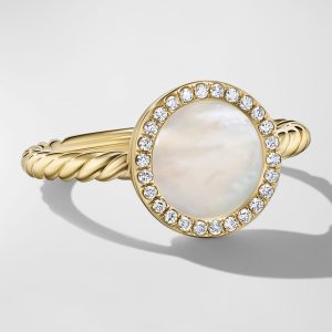 DY Elements Ring with Gemstone and Diamonds in 18K Gold, 11mm, Size 7- sku218570519
