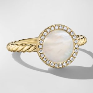 DY Elements Ring with Gemstone and Diamonds in 18K Gold, 11mm, Size 6- sku218720024