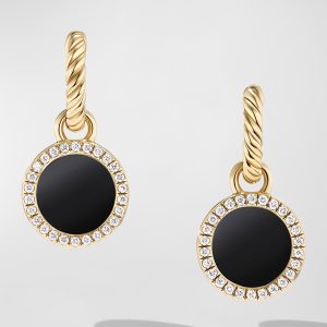 DY Elements Drop Earrings with Gemstone and Diamonds in 18K Gold, 11mm, 0.9"L- sku218580047