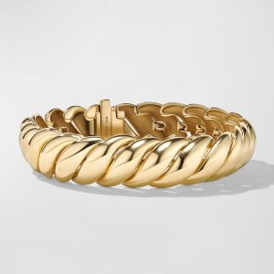 Sculpted Cable Bracelet in 18K Gold, 14mm, Size M- sku219340112
