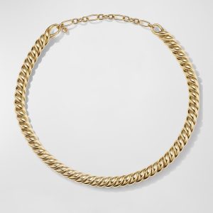 Sculpted Cable Necklace in 18K Gold, 8.5mm, 16"L- sku219340115