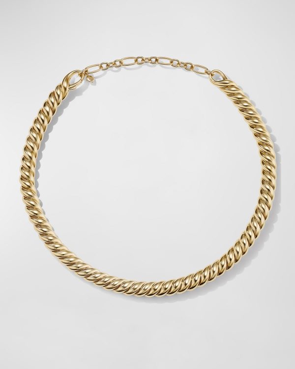 Sculpted Cable Necklace in 18K Gold, 8.5mm, 16"L- sku219340115