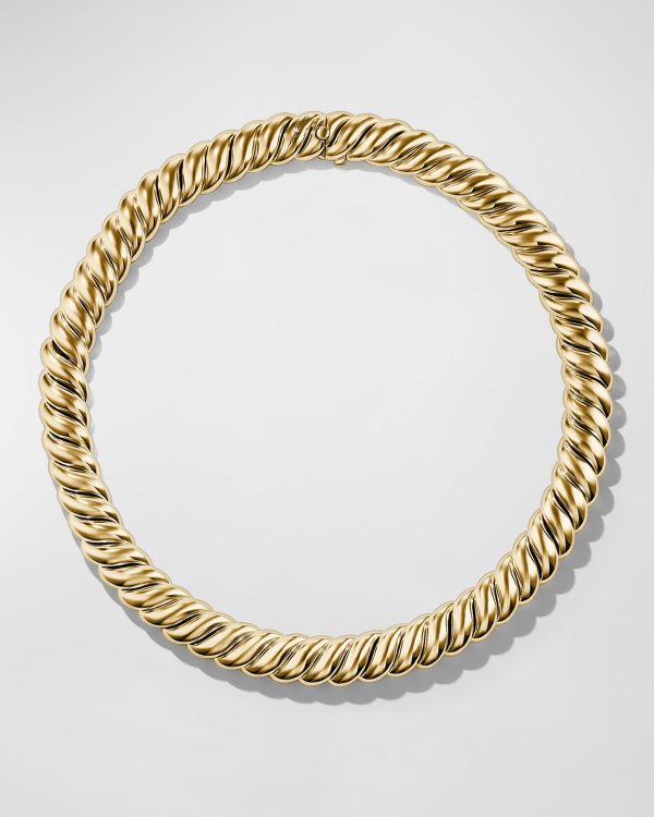 Sculpted Cable Necklace in 18K Gold, 14mm, 18"L- sku217840089