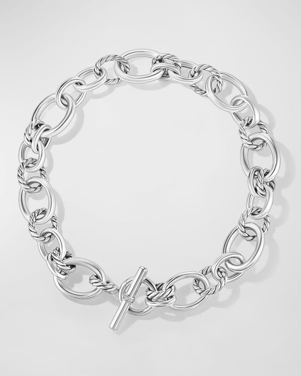 Mercer Necklace with Diamonds in Silver, 20-25mm, 18"L- sku218660900