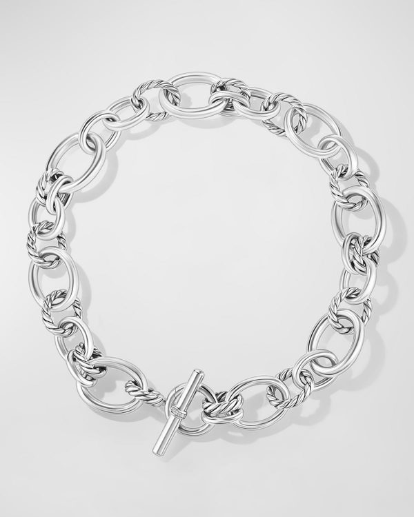 Mercer Necklace with Diamonds in Silver, 20-25mm, 18"L- sku218660914