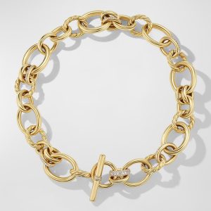 DY Mercer Necklace with Diamonds in 18K Gold, 20-25mm, 17"L- sku221400106