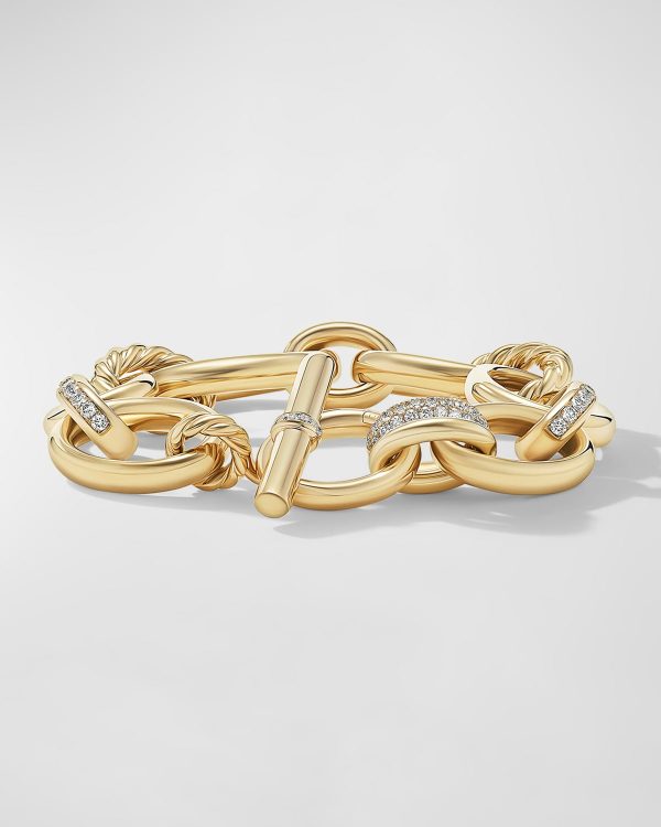 Mercer Bracelet with Diamonds in 18K Gold, 20-25mm, Size L- sku221390145