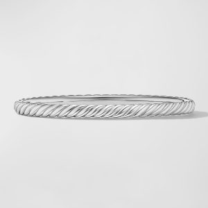 Sculpted Cable Bracelet in 18K White Gold, 4.5mm, Size L- sku221390151