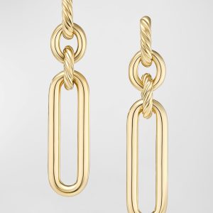 Lexington Double Link Drop Earrings in 18K Gold, 2"L- sku222080120