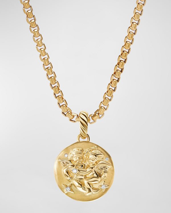 Amulet with Diamonds in 18K Gold, 28.7mm- sku223050110