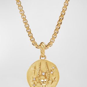 Amulet with Diamonds in 18K Gold, 28.7mm- sku223050219