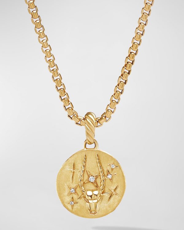 Amulet with Diamonds in 18K Gold, 28.7mm- sku223050219