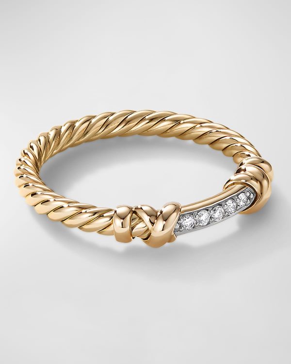 Petite Helena Wrap Ring with Diamonds in 18K Gold, 4mm- sku223050501