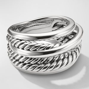 Crossover Ring in Silver, 14.7mm, Size 10- sku223050434