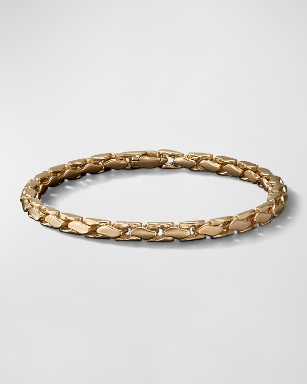 Fluted Chain Bracelet in 18K Gold, 5mm- sku223040100