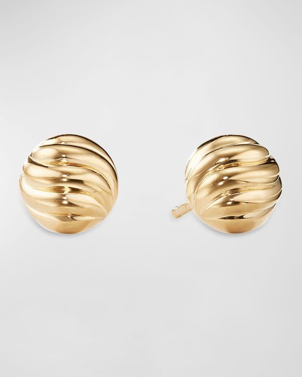 Sculpted Cable Stud Earrings in Gold- sku192080089